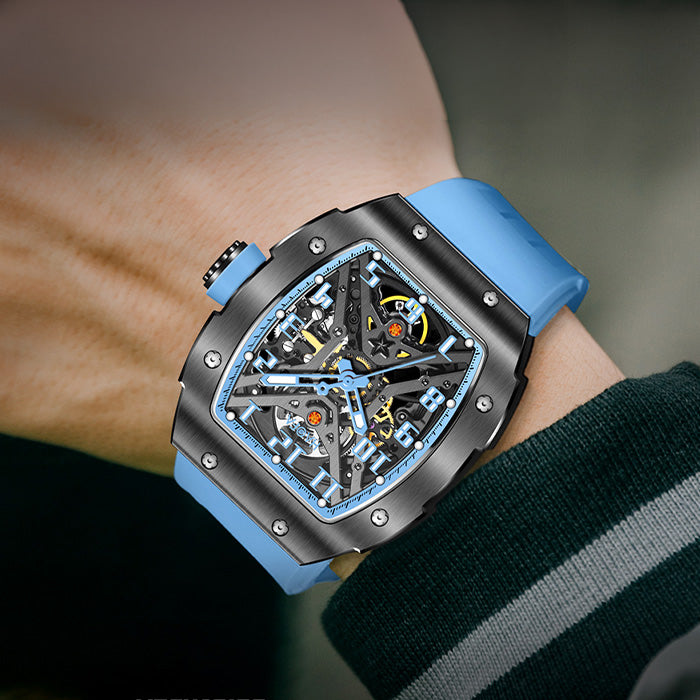 HAOFA 316L Stainless Steel Automatic Watch 80 Hours Power 1980 Blue